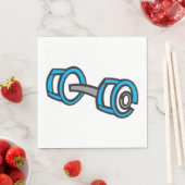 Serviette En Papier Cool Dumbbell Fitness Blue and Grey Graphisme (En situation)