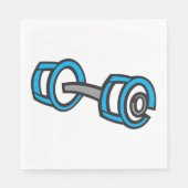 Serviette En Papier Cool Dumbbell Fitness Blue and Grey Graphisme (Devant)