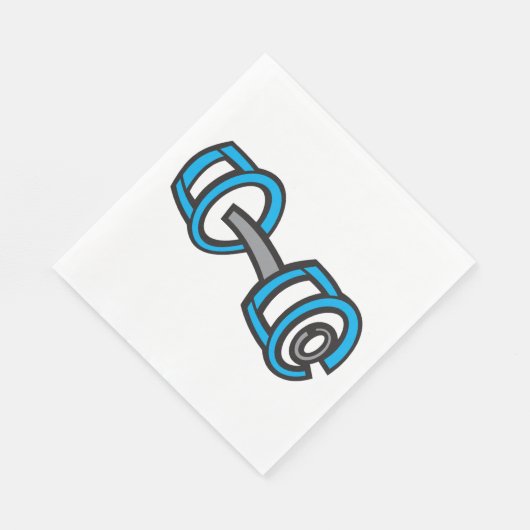 Serviette En Papier Cool Dumbbell Fitness Blue and Grey Graphisme (Coin)