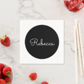 Serviette En Papier Cool Editable White Script Design rétro-moderne (En situation)