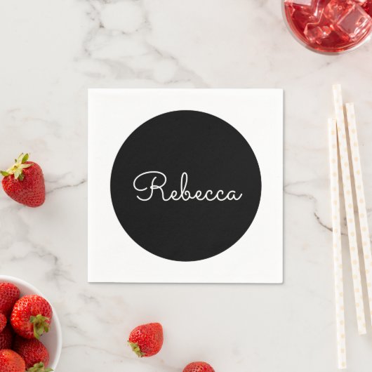 Serviette En Papier Cool Editable White Script Design rétro-moderne (En situation)