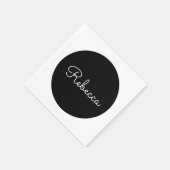 Serviette En Papier Cool Editable White Script Design rétro-moderne (Coin)