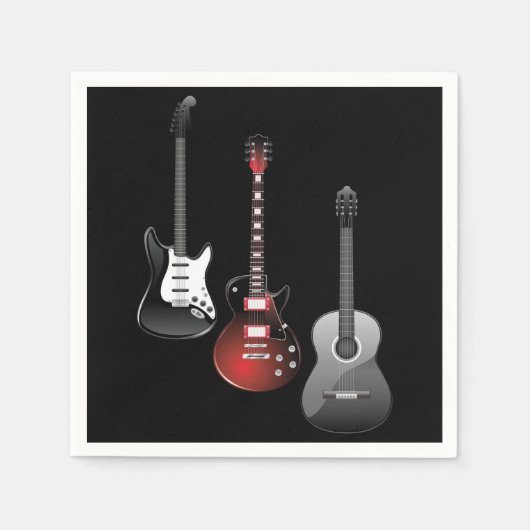 Serviette En Papier Cool Electric Guitars for Music Lovers Gift (Devant)