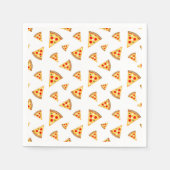 Serviette En Papier Cool et amusante pizza tranches motif sur blanc (Devant)