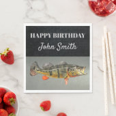 Serviette En Papier Cool Fish Peacock Bass Homme's Birthday Fishing (En situation)