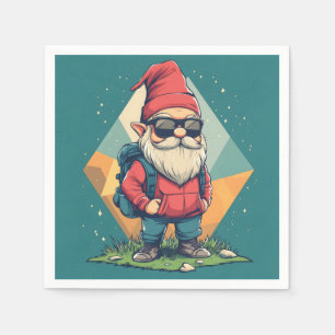 Serviette En Papier Cool Gnome sur une aventure : Illustration amusant