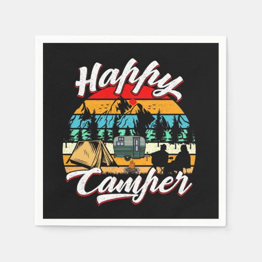 Serviette En Papier cool Happy Camper (Devant)