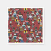 Serviette En Papier Cool Hipster Motif de chat (Devant)