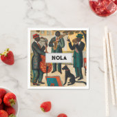 Serviette En Papier Cool Jazz Trio En Papier NOLA Napkin (En situation)
