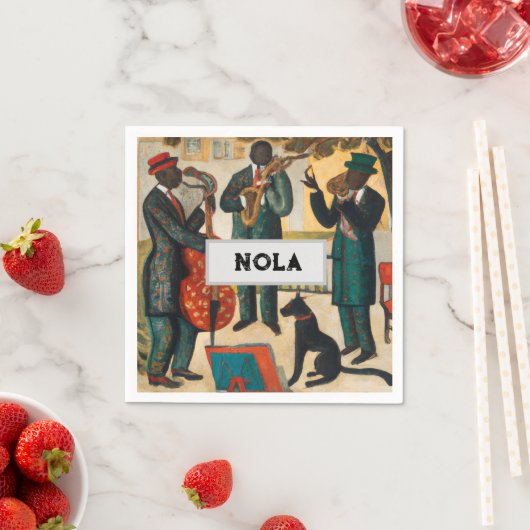 Serviette En Papier Cool Jazz Trio En Papier NOLA Napkin (En situation)