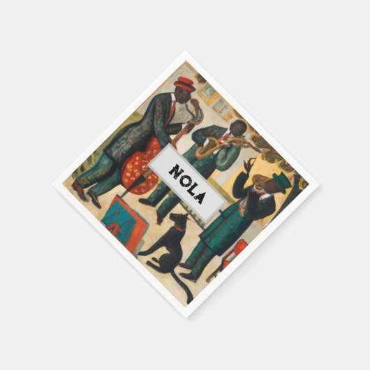Serviette En Papier Cool Jazz Trio En Papier NOLA Napkin (Coin)