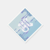 Serviette En Papier Cool Joyeux Anniversaire Parties scintillant Bleue (Coin)