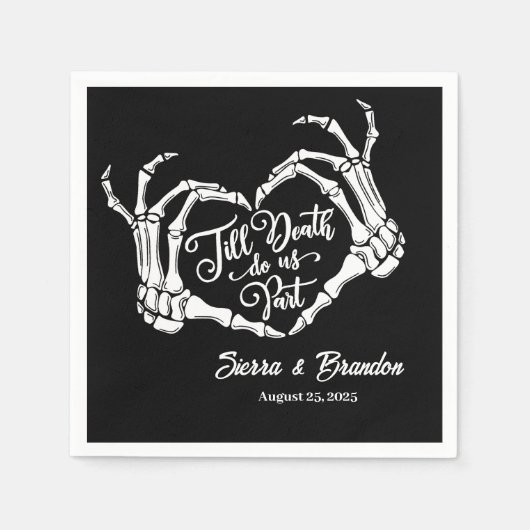 Serviette En Papier Cool Jusqu'à la mort Do us Mariage de fête serviet (Devant)