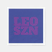 Serviette En Papier Cool Leo SZN bleu violet (Devant)