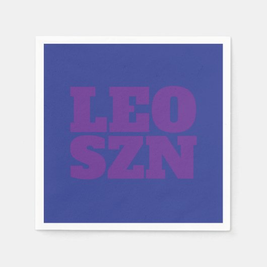 Serviette En Papier Cool Leo SZN bleu violet (Devant)