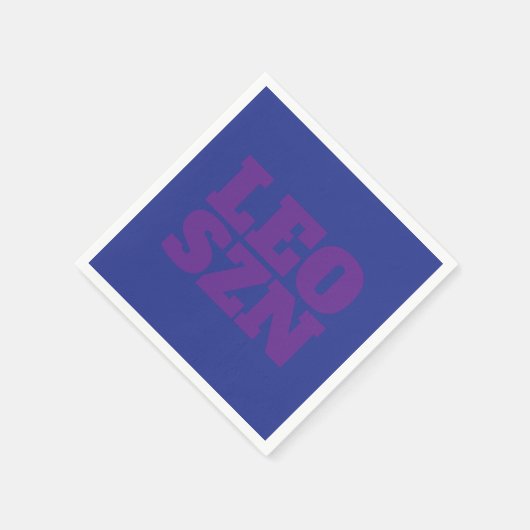 Serviette En Papier Cool Leo SZN bleu violet (Coin)