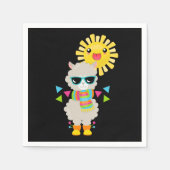 Serviette En Papier Cool Llama et souriant Kawaii Sun (Devant)