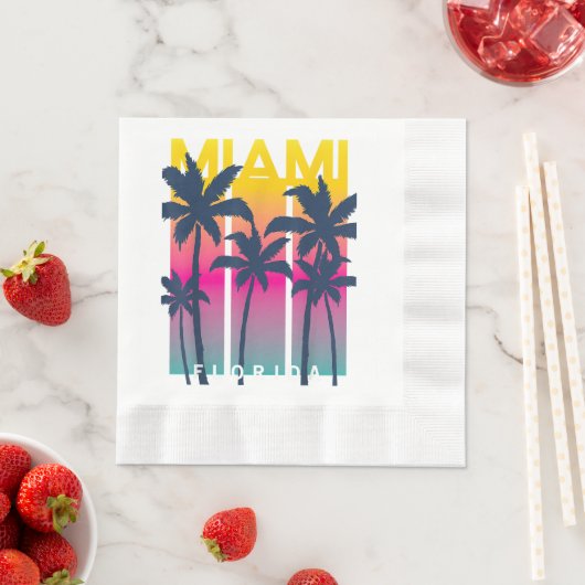 Serviette En Papier Cool Miami Florida Graphic Design Tee - shirts, I  (En situation)
