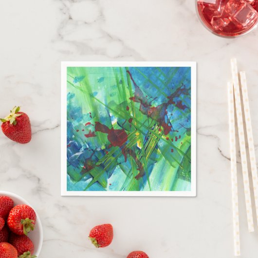 Serviette En Papier Cool Moderne Abstrait Acrylique Art Cocktail Servi (En situation)