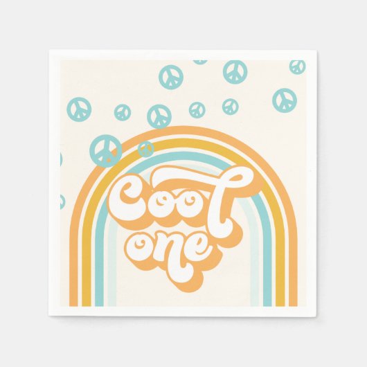 Serviette En Papier Cool One Retro Boy 1er anniversaire (Devant)