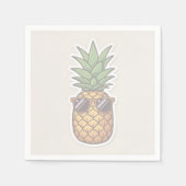 Serviette En Papier Cool Pineapple with Sunglasses (Devant)