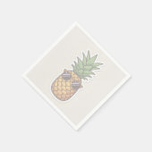 Serviette En Papier Cool Pineapple with Sunglasses (Coin)