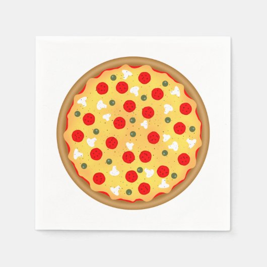 Serviette En Papier Cool plaisir pizza fête anniversaire de enfant (Devant)
