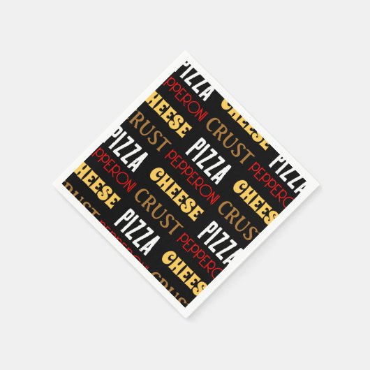 Serviette En Papier Cool plaisir pizza pepperoni fromage croûte texte (Coin)