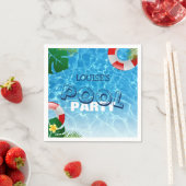 Serviette En Papier Cool Pool Party | Nage Anniversaire (En situation)