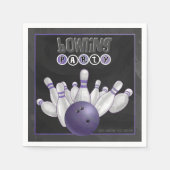 Serviette En Papier Cool Purple Bowling Party Papier serviettes (Devant)