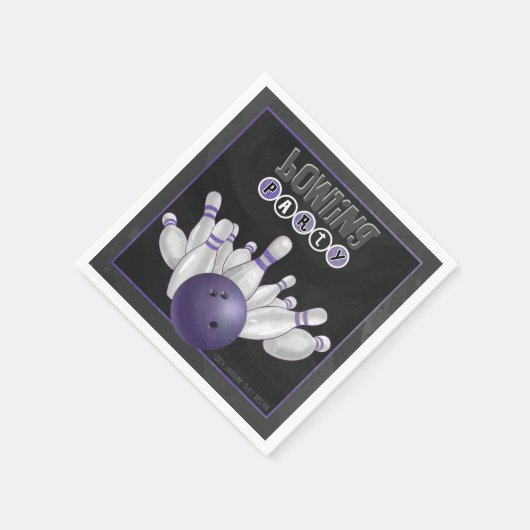 Serviette En Papier Cool Purple Bowling Party Papier serviettes (Coin)