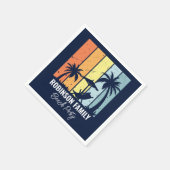 Serviette En Papier Cool Retro Beach Party Custom Navy (Coin)