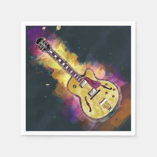 Serviette En Papier Cool Rock and Roll Band Guitare Art (Devant)