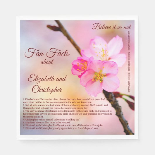 Serviette En Papier Cool Sakura Cerry Blossoms Et Faits Amusants (Devant)