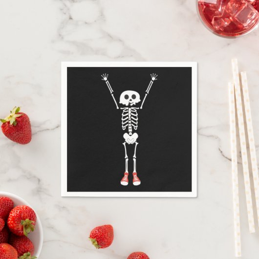 Serviette En Papier Cool Skeleton Halloween Design (En situation)