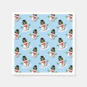 Serviette En Papier Cool Snowman Noël motif bleu hiver (Devant)
