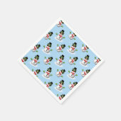 Serviette En Papier Cool Snowman Noël motif bleu hiver (Coin)