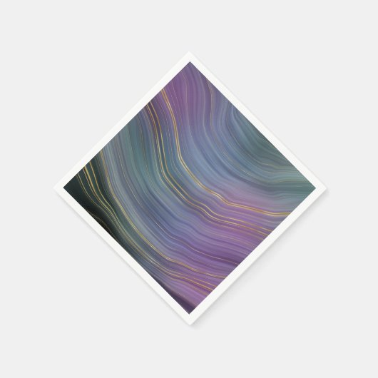 Serviette En Papier Cool Strata | Belle Agate bleu violet et or (Coin)