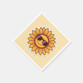Serviette En Papier Cool Sunflower with Sunglasses (Coin)