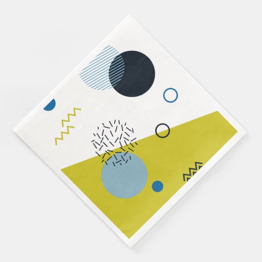 Serviette En Papier Cool, tendance, moderne, vert Memphis (Coin)