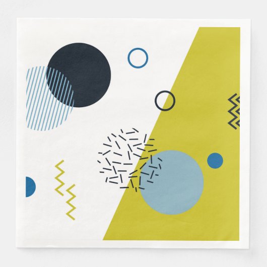 Serviette En Papier Cool, tendance, moderne, vert Memphis (Devant)