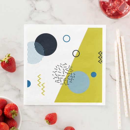 Serviette En Papier Cool, tendance, moderne, vert Memphis (En situation)