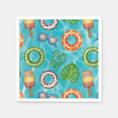 Serviette En Papier Cool Turqouise Pool Party (Devant)