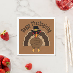 Serviette En Papier Cool Turquie Bon thanksgiving texte personnalisé p