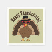 Serviette En Papier Cool Turquie Bon thanksgiving texte personnalisé p (Devant)