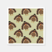 Serviette En Papier Cool Turquie Thanksgiving fun brun vert motif (Devant)