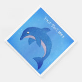Serviette En Papier Cool Vibrant bleu blanc éclat dauphin saut (Coin)
