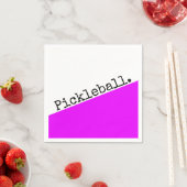 Serviette En Papier Cool Vivid Pink Diagonal Wedge Pickleball (En situation)