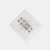 Serviette En Papier Coordonnées de base GPS Compass (Coin)