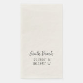 Serviette En Papier Coordonnées GPS de South Beach Latitude de longitu (Devant)